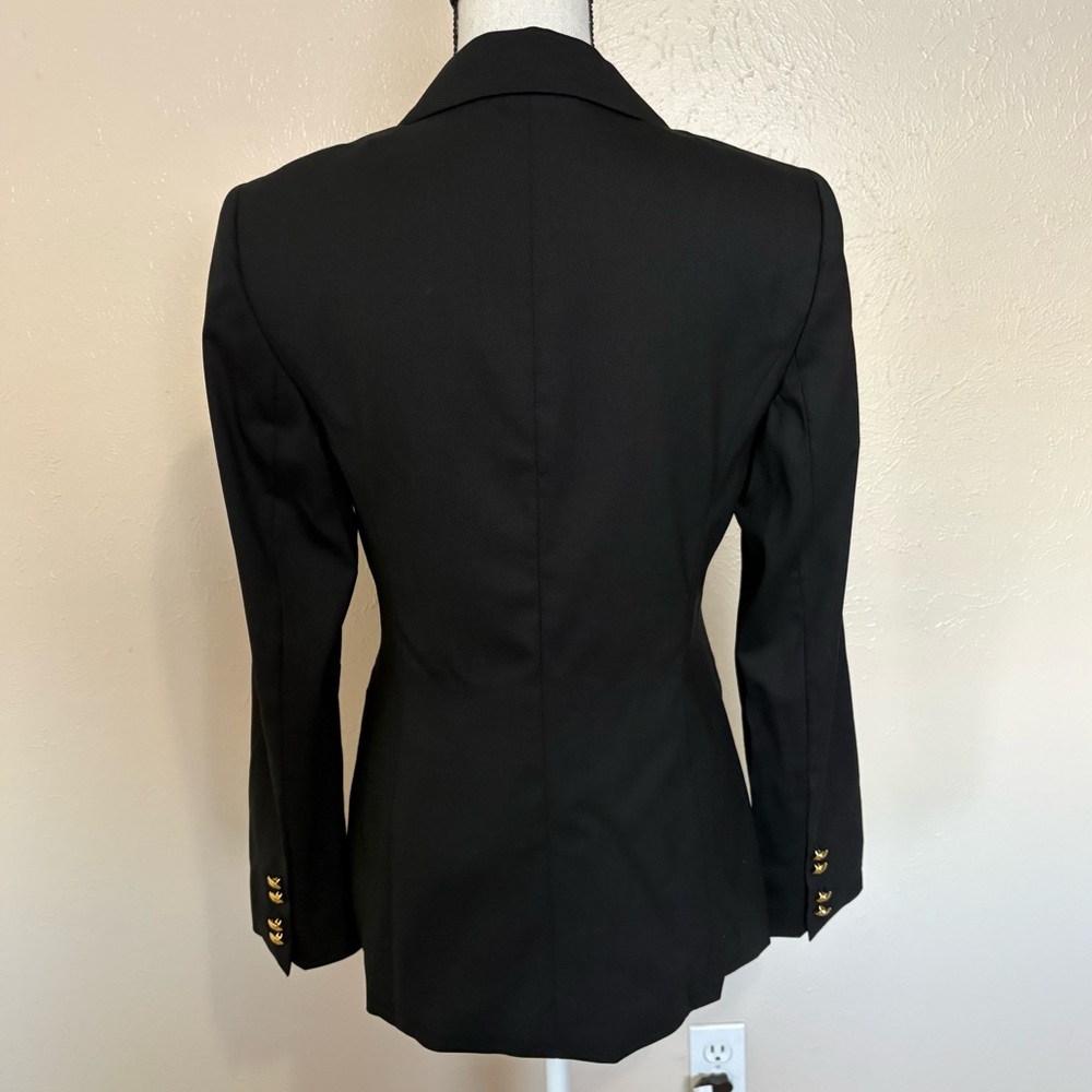 Escada Bavoya Wool Contrast Single Breasted Blazer Jacket in Black Womens 36 - Picture 3 of 12